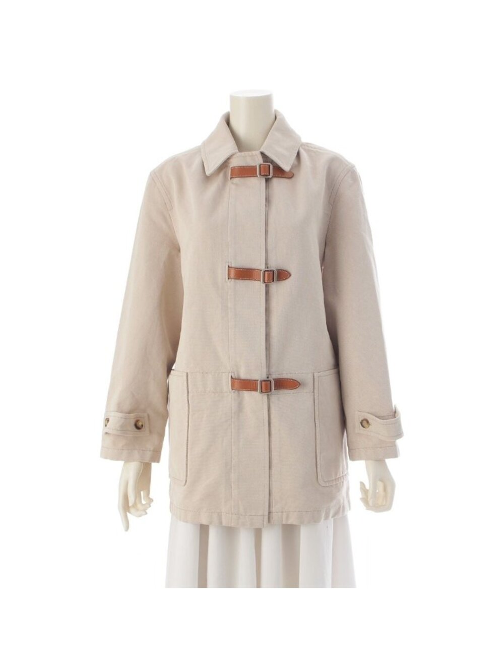 Hermes Martin Margiela Era Cotton Belt Coat Light Beige 38